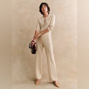 Sezane Cream Jumpsuit